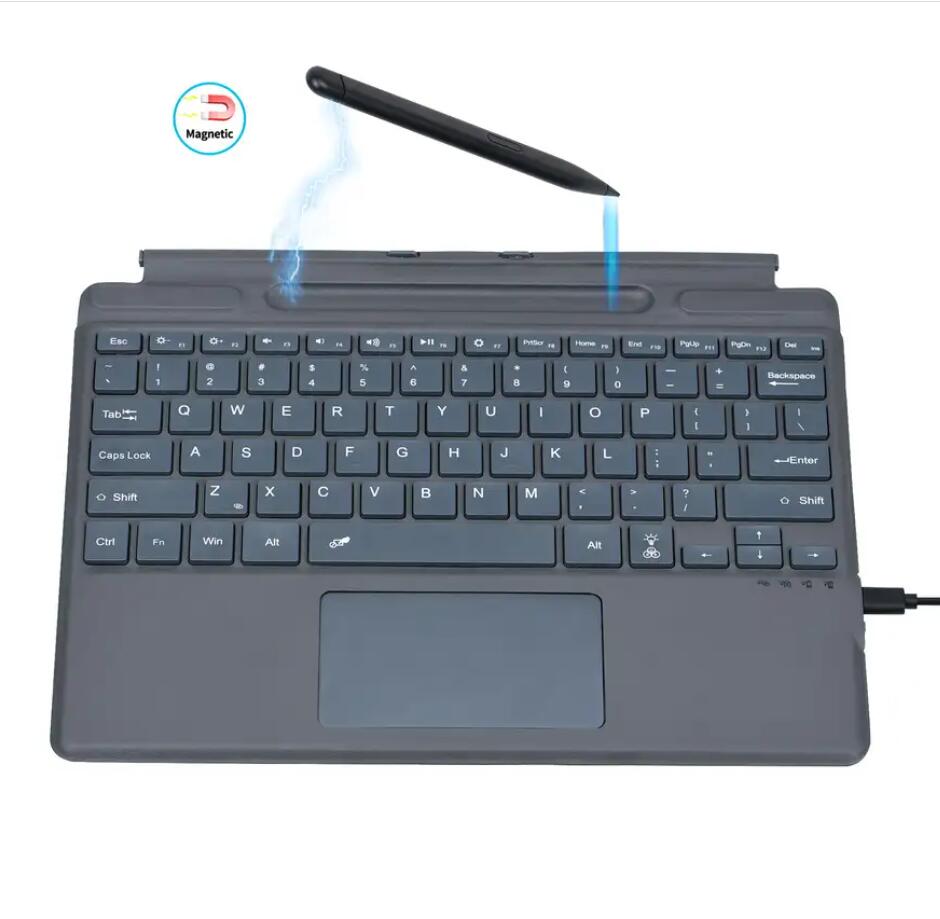 Tastatur mit Hintergrundbeleuchtung für Surface Pro 8 9, multifunktionales Touchpad, intelligente Tastaturabdeckung für Microsoft Laptop-Tastatur