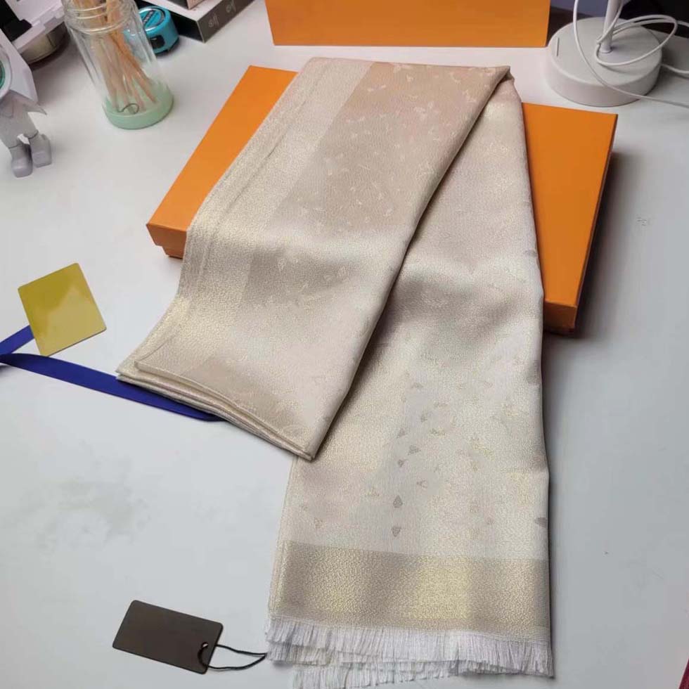 Scarf Silks Cotton Blend Women Fashion Silken Scarf Designers Scarves Top quality Silk color-blocking fringed edges Size 180cmX70cm
