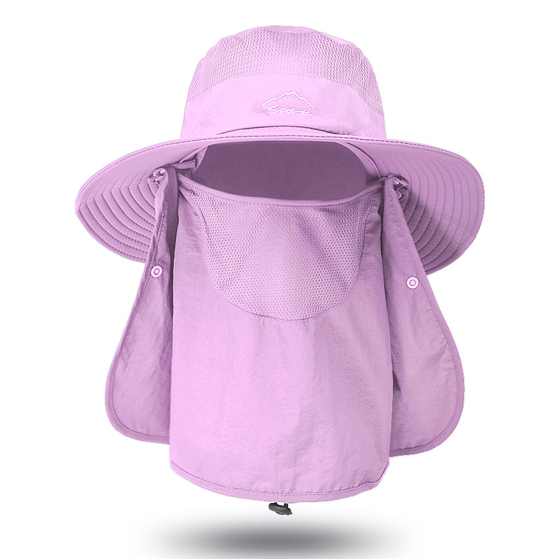 Summer Outdoor Quick Drying Bucket Hats Breathable Sunshade Hat with Face Masks