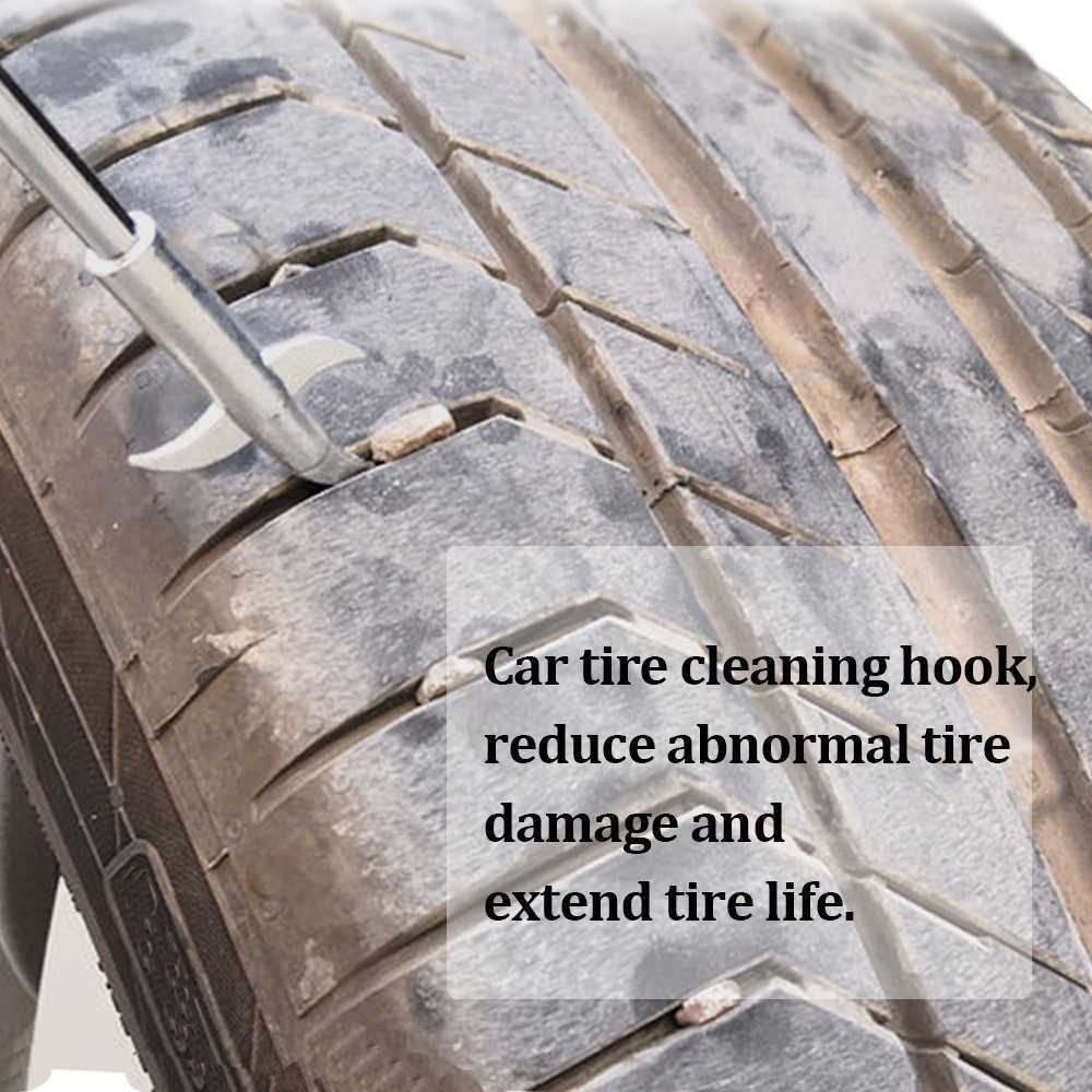 Yeni araba lastik temizleme kancası çok işlevli taş temizleme oluğu taş sökücü lastik temizleme kancaları taş temiz araba tamir aletleri