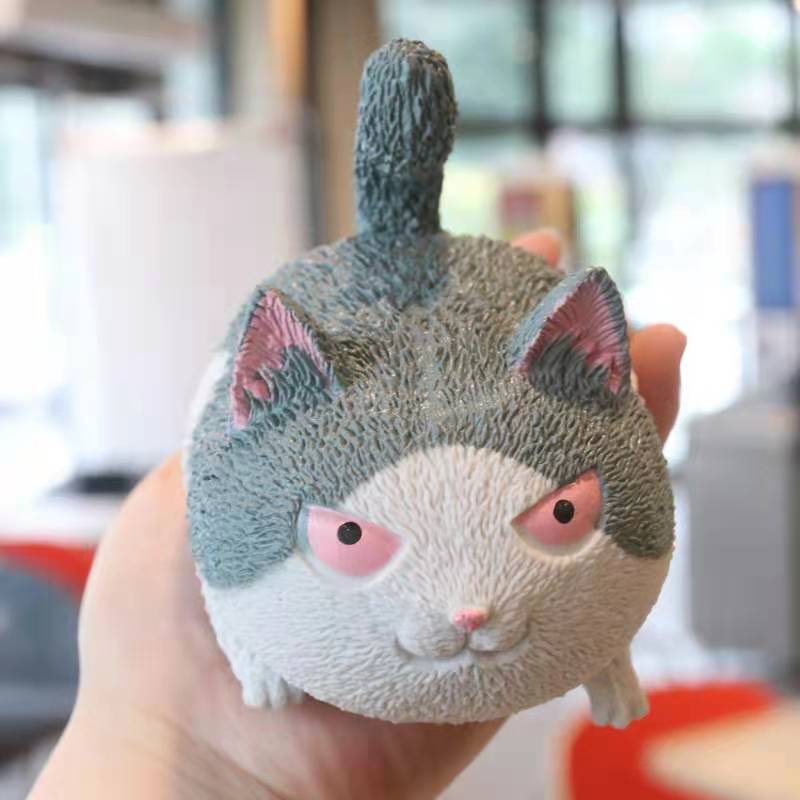 Cat Squishy Angry Stress Relief Toys Pinch Squeeze Relieve Stress Anxiety Bad Mood Gift Cute Soft Fidget Decompression Toy