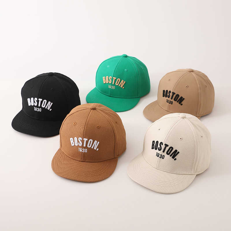 Boll Caps DoitBest 2023 Summer Boy Girl Cap Baseball Boston Letters Child Sun Hats Flat Brim Kids Child Peaked Caps Snapback Gorras Bones AA220517