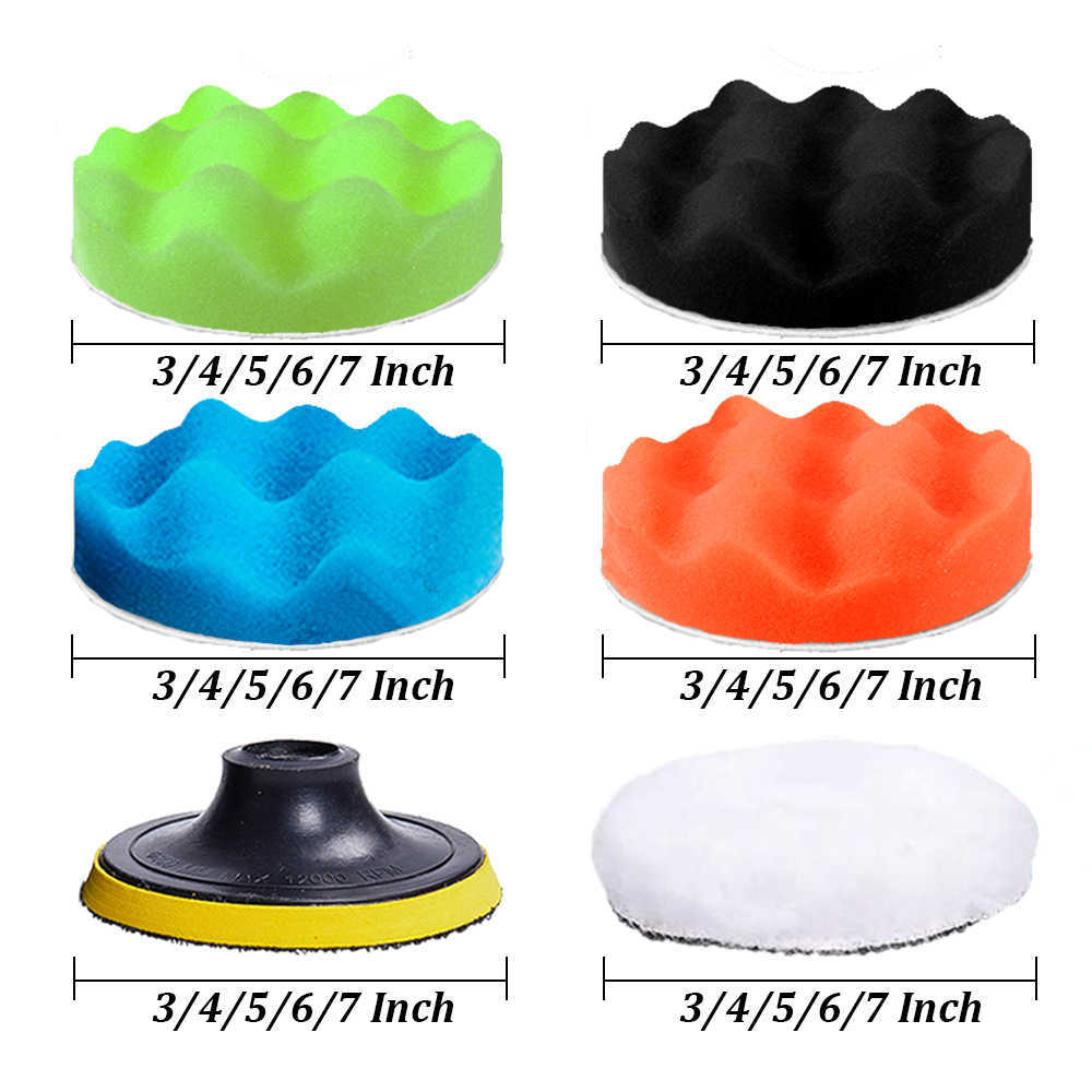 Nouveau 11 pièces/ensemble éponge voiture polisseuse mousse cire tampons voiture polissage Kit pour bateau voiture roue tampon de polissage pour éliminer les rayures