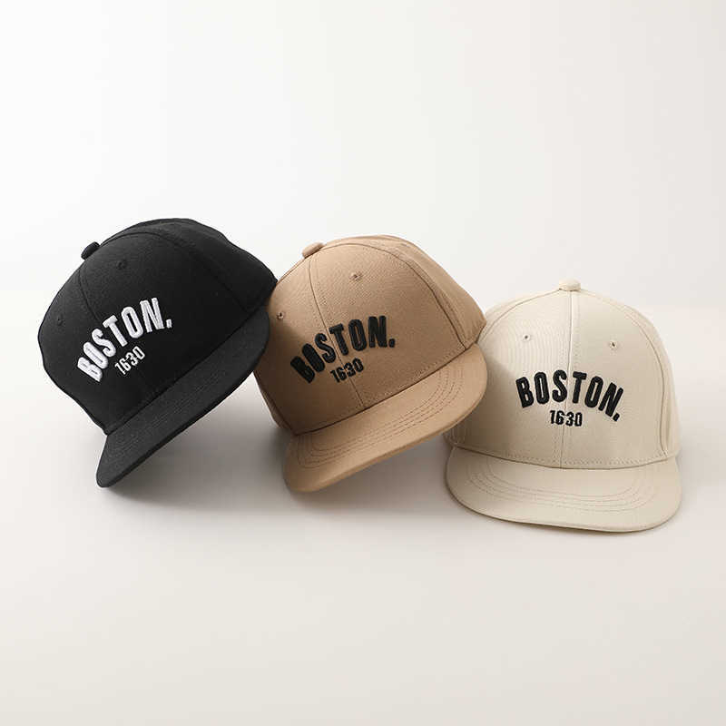 Ball Caps Doitbest 2023 Summer Boy Girl Cap Baseball Boston Letters Child Sun Hats Flat Brim Kids Child Peaked Caps Snapback Gorras Bones AA220517