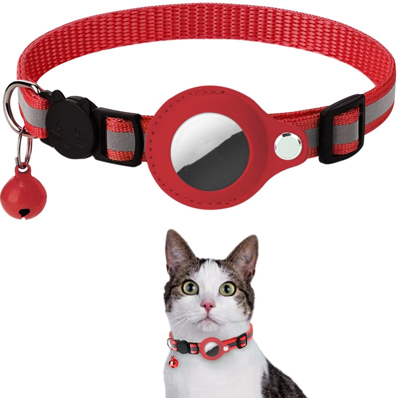 Manchon de protection Tracker pour collier de positionnement d'animal manquant Collier de cloche réfléchissant pour chat