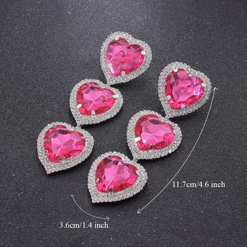 Knot CUIER 11.7cm Large Drop Earrings For Women Pink Heart Pendientes Statement Earrings Long Fashion Jewelry Party Gifts