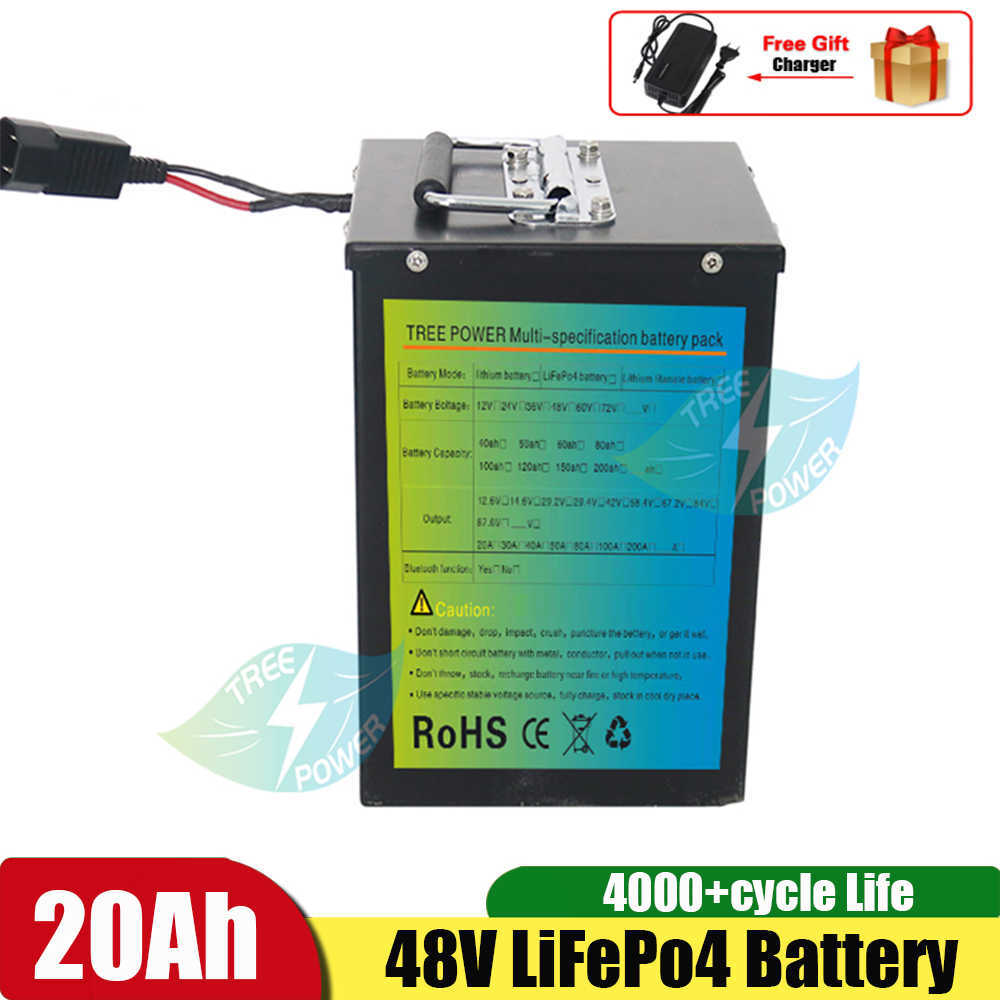 LifePO4 48V 20AH 32700セル16S3P電動オートバイ用バイクリックショーバッテリー+ 5A充電器