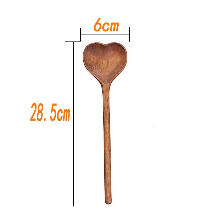 Heart Arc Wooden Spoon Serving Spoons Wooden Stirring Dinner Drink Soup Dessert Coffee Baking Wooden Mixing Teaspoon Measuring SN5235