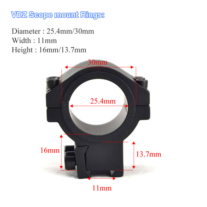 Montagens de escopo de caça para Weaver Picatinny 11mm 20mm Rail Riflescope Mount Ring Optics Scope Pipe Dia 24.5mm 30mm Adaptador de montagem para acessórios de barril