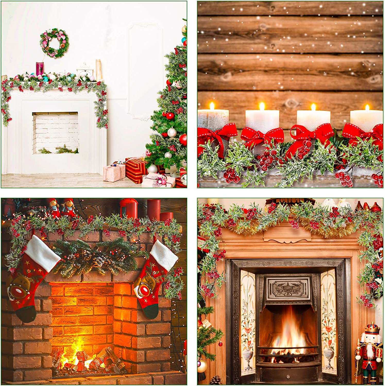 New Christmas Wreath Rattan Artificial Vines Hanging Floral Wreath Christmas Ornament for Home Christmas Door Frame Background Decor