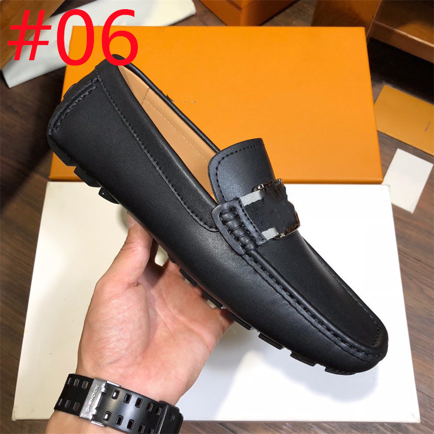 20Model Designer Men Loafers Shoes Men Zapatos De Hombre Slip-On Leather luxurious Dress Shoes Adult Black Brown Driving Moccasin Soft Non-slip Loafers Shoe