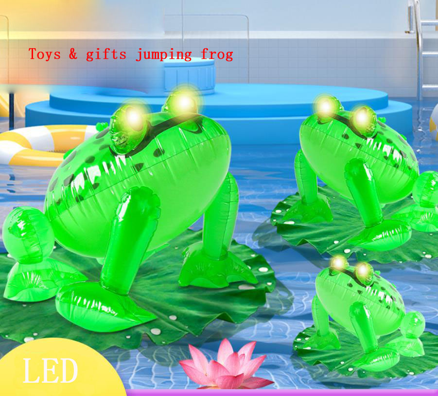 10шт -светодиодные световые лягушки ПВХ Lnflatable Toys лягушка Ball New Elastic Frog Flash Большой вспышка лягушка подарочный шар