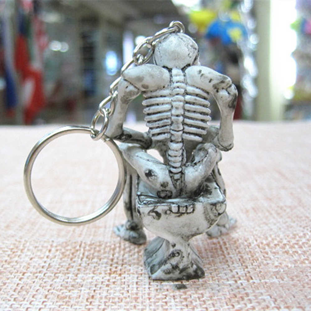 New Skeleton Keychain Creative PVC Toilet Ghost Portachiavi donna Uomo Borsa Ciondolo Portachiavi auto Accessori regalo feste di Halloween