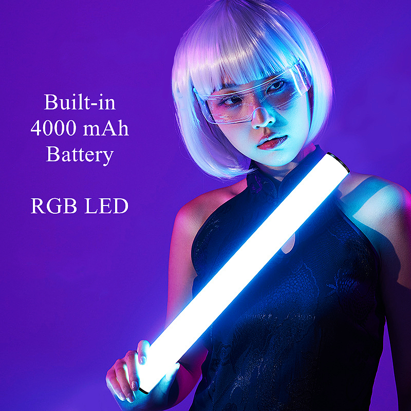 RGB LED Video Light Stick, 1FT wand APP Control, Magnetic Handheld Photography Light, Dimmable 3200K~9000K CRI95+ Full-Color LED Light with 4000mAh Built-in Battery