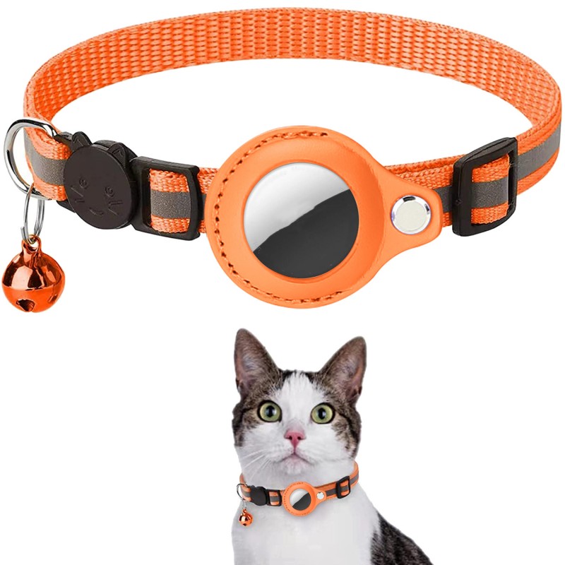 Manchon de protection Tracker pour collier de positionnement d'animal manquant Collier de cloche réfléchissant pour chat