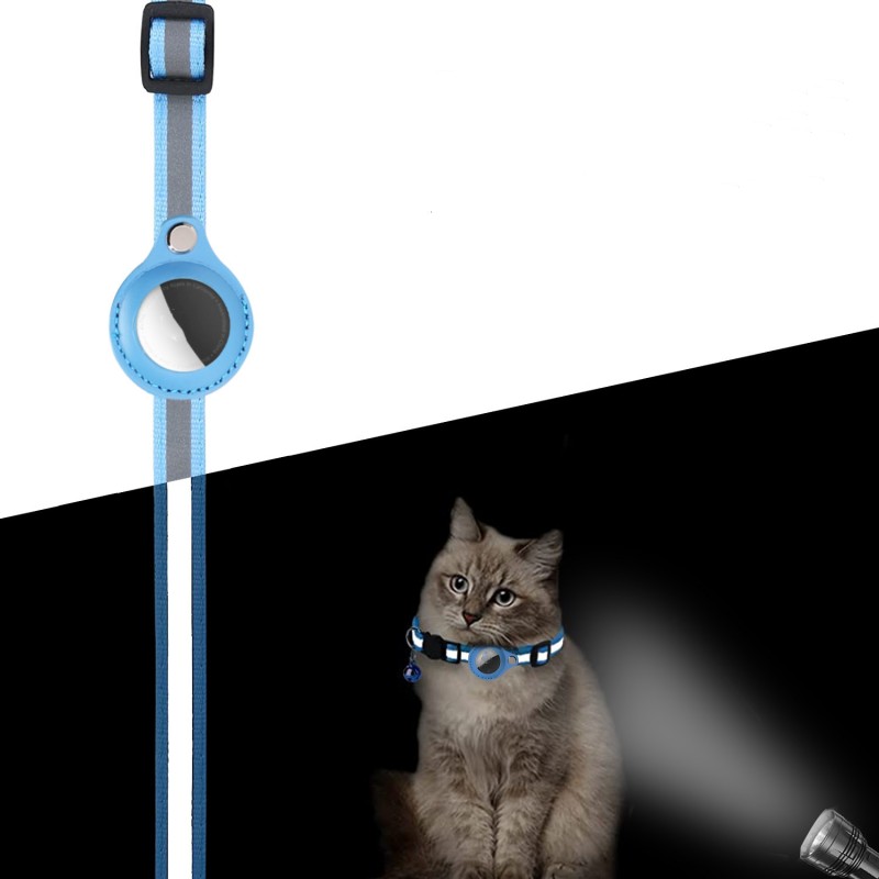Manchon de protection Tracker pour collier de positionnement d'animal manquant Collier de cloche réfléchissant pour chat