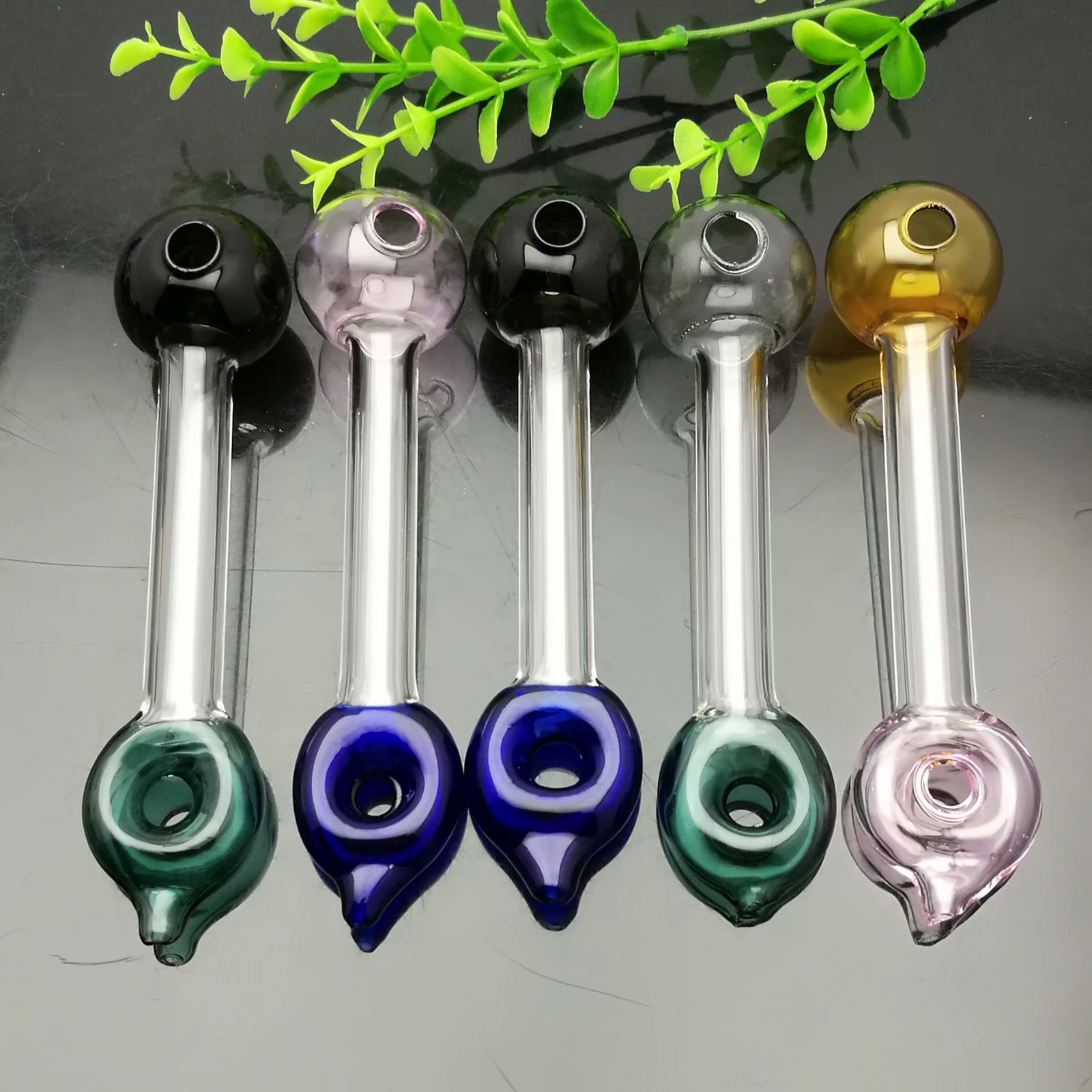 Glass Pipes Smoking Manufacture Hand-blown hookah Colorful circle large colored bubble glass smoke pot