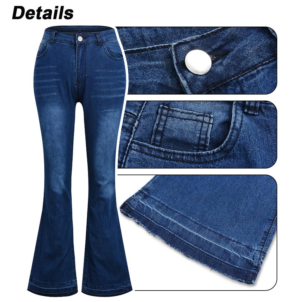 Jeans Women jeans Bell Bottom Mid Rise Bootcut Jeans Flare Jeans for Slim Pants Trousers