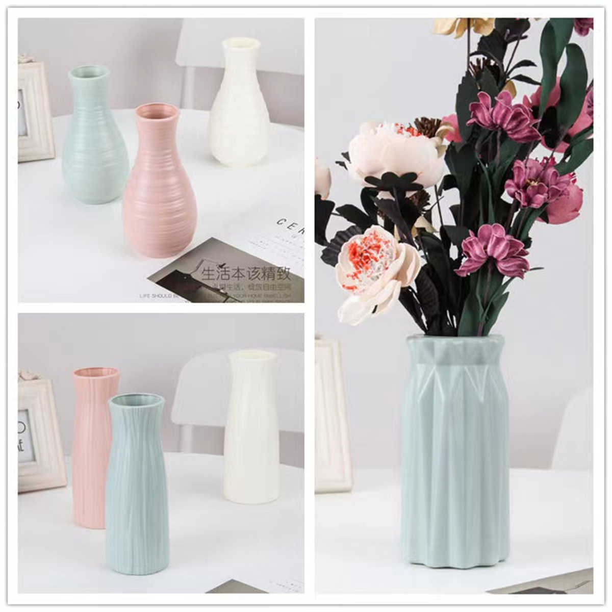 Ny enkel modern nordisk stil Creative Vase Flower Arrangement Container vardagsrumskontor Heminredning