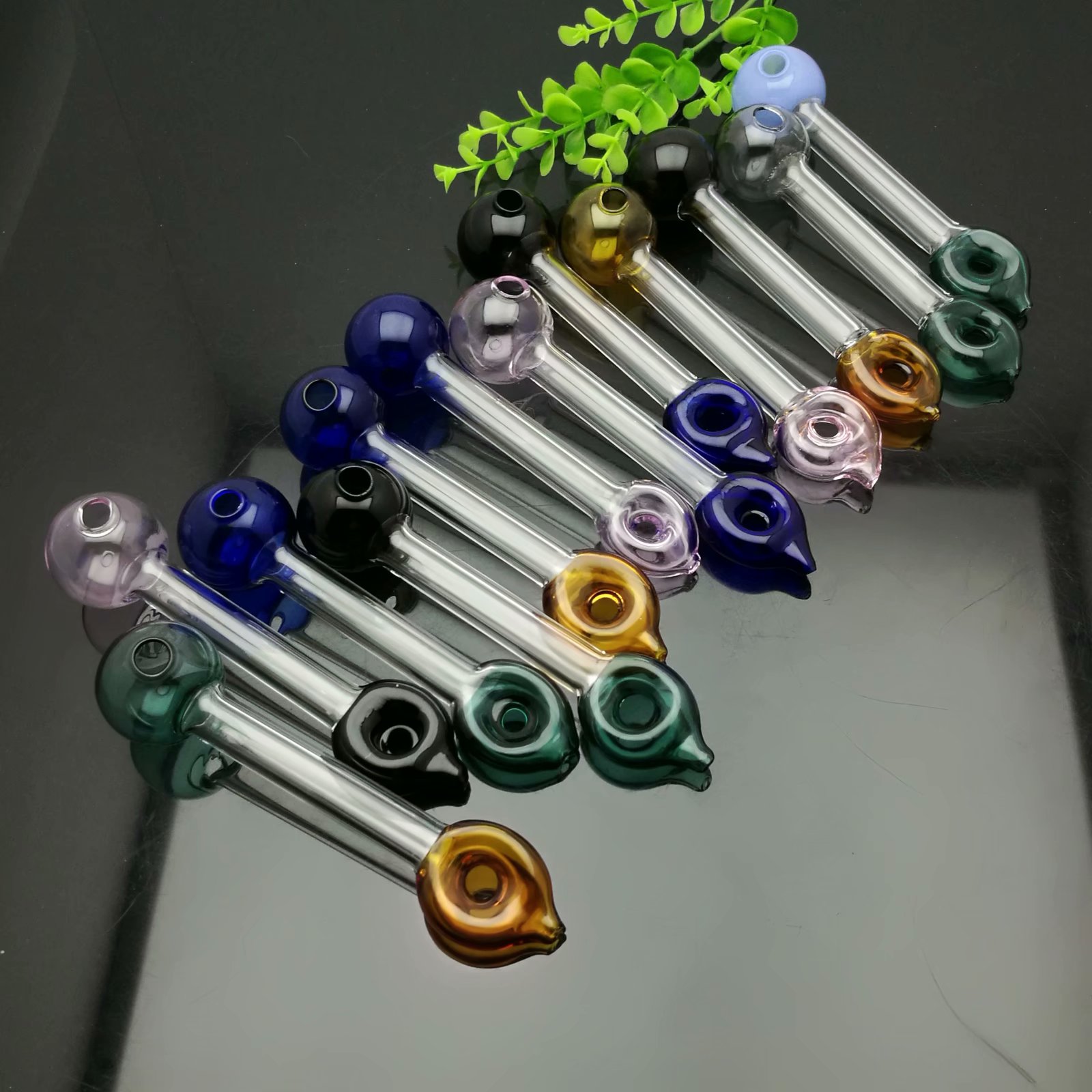 Glass Pipes Smoking Manufacture Hand-blown hookah Colorful circle large colored bubble glass smoke pot