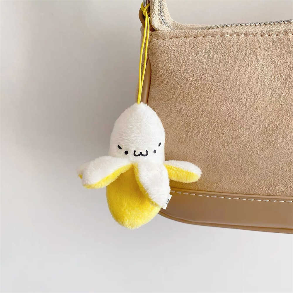 New Kawaii Cartoon Plush Banana Keychain Toy Doll Key Chain For Women Men Kid Backpack Keyring Accessories Birthday Gifts