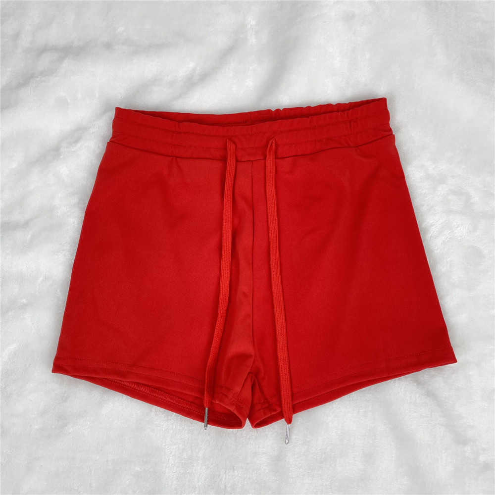 Plus storlek 3xl designer sport shorts sommar kvinnor solid hög midja dragskor