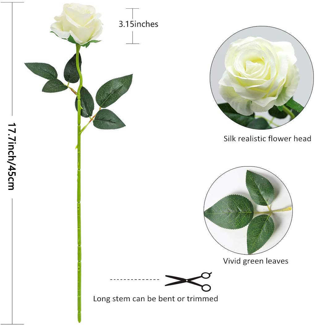 Nouveau Faux Rose Fleurs Réaliste Longue Tige Faux Rose Soie Bouquet De Mariage De Mariée pour La Maison Garden Party Décorations De Mariage