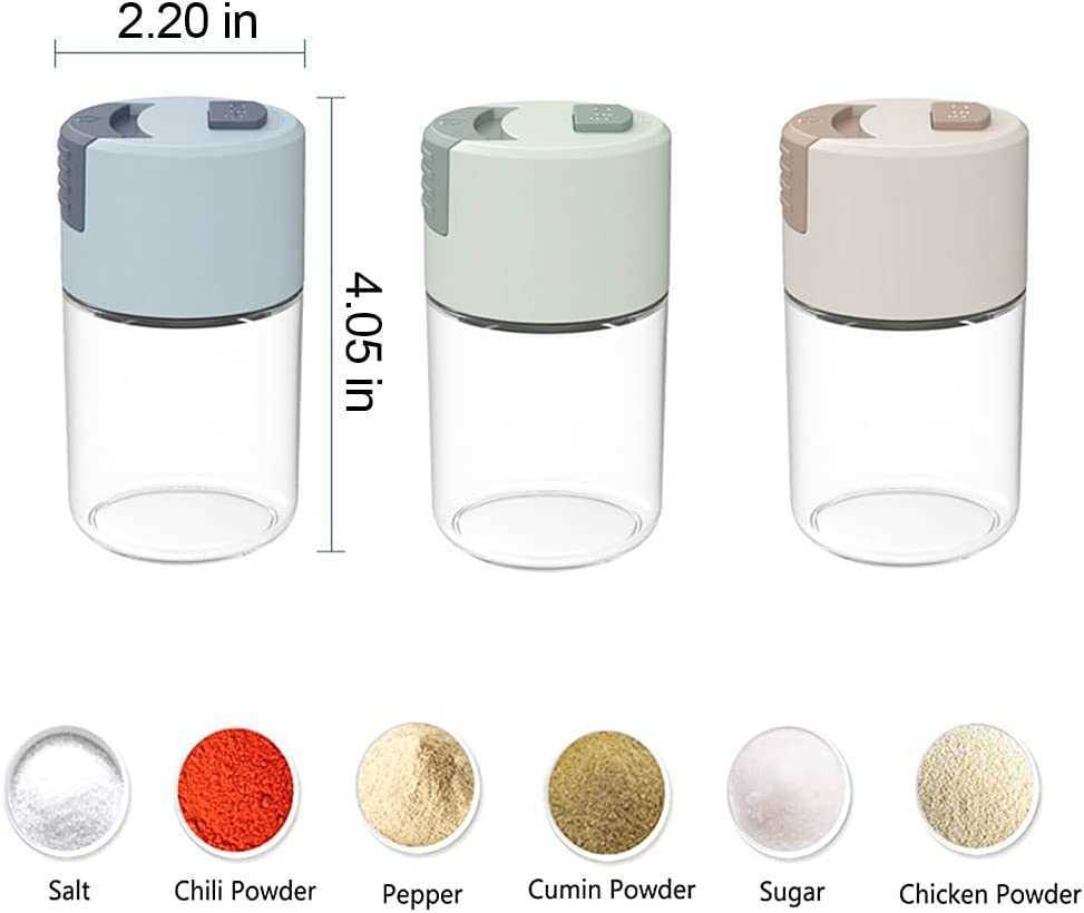 New Quantitative salt shaker push-type salt control bottle seasoning jar tool pepper spice container glass limit salt shaker 5g