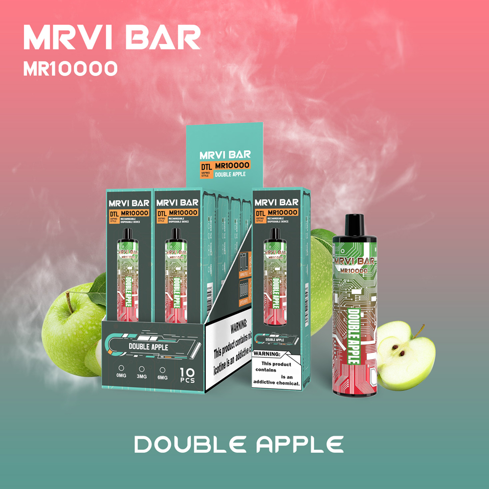 오리지널 MRVI BAR 10000 10K 퍼프 DTL 일회용 포드 E 850mAh 충전식 배터리 19ml 미리 채워진 포드 DTL vaping 스타일 스틱 펜