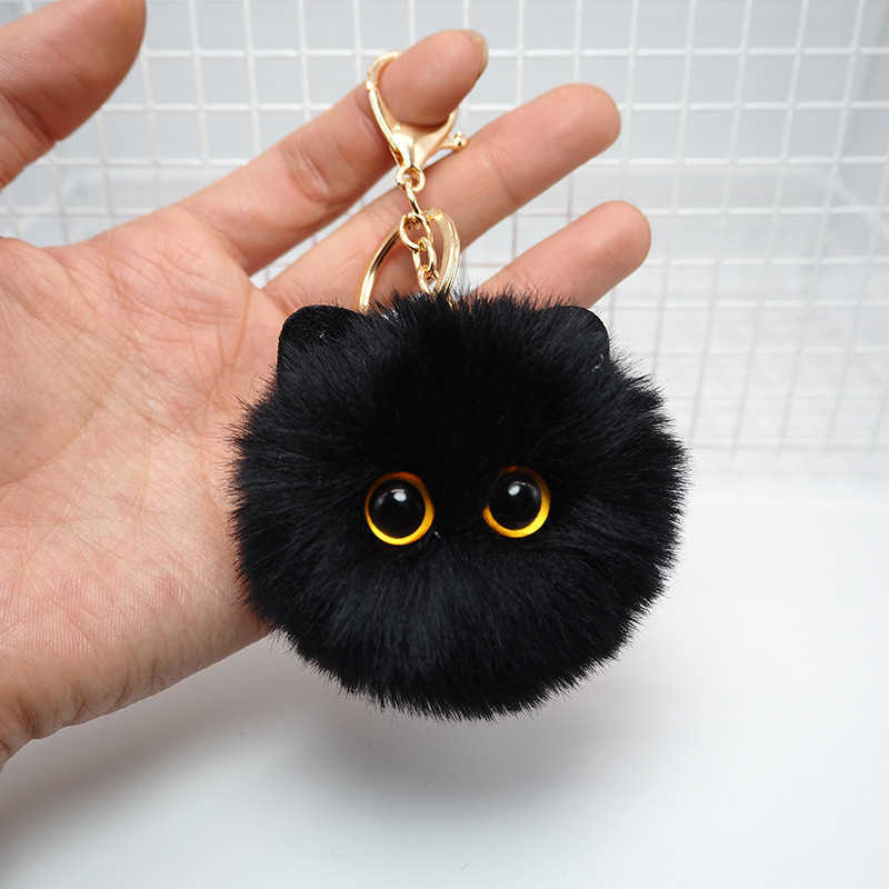 Ny söt Plush Cat Keychain Cartoon Doll Toy Pendant Keyring For Women Girls Bag Ornament Car Key Chain Children Gifts Tillbehör