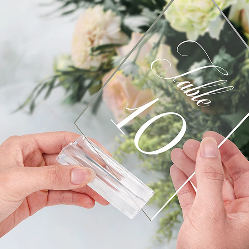 Acrylic Stands Place Card Holders Table Number Stands Clear Card Display Stand for Table Wedding Photos Home Decor Tools LX5610