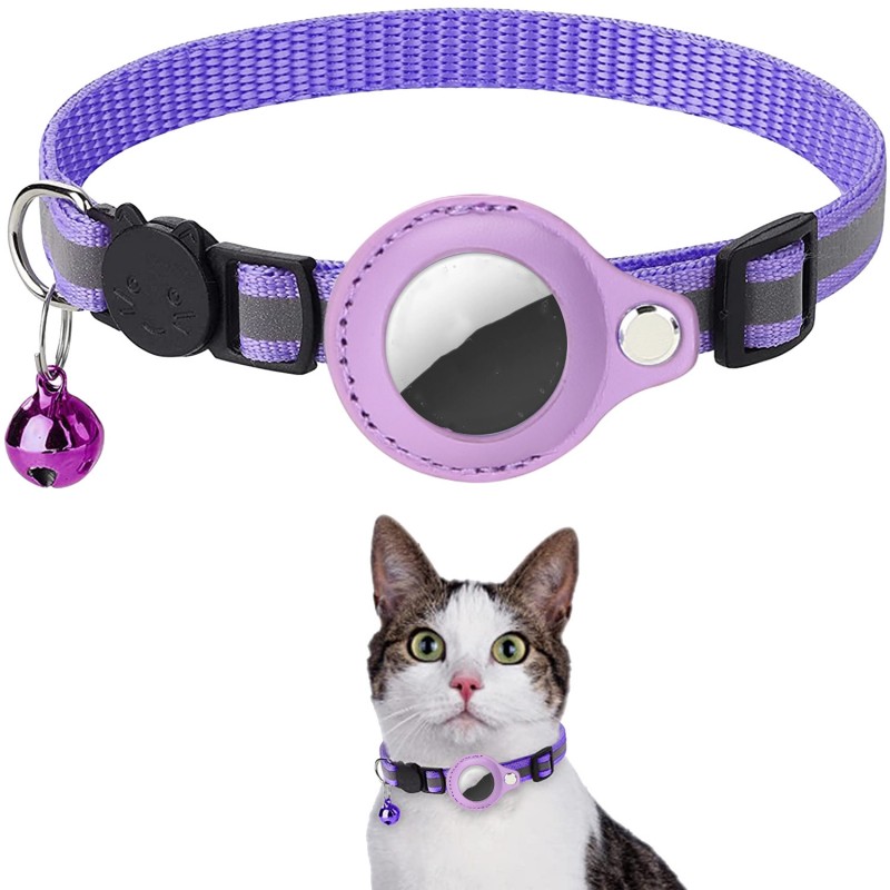 Manchon de protection Tracker pour collier de positionnement d'animal manquant Collier de cloche réfléchissant pour chat