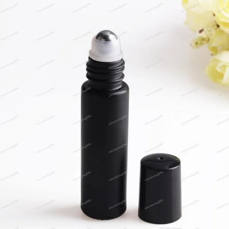 10ml 1/3oz Black Fragrances ROLL ON VERRE BOUTEILLE HUILE ESSENTIELLE Roller Métal