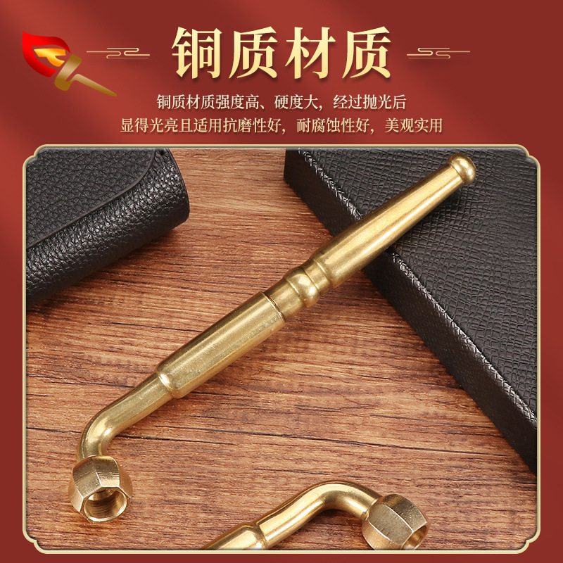 Smoking Pipes Vintage Brass Old Style Dry Tobacco Rod, Cut Tobacco, Dual Purpose Tobacco Bag Pot