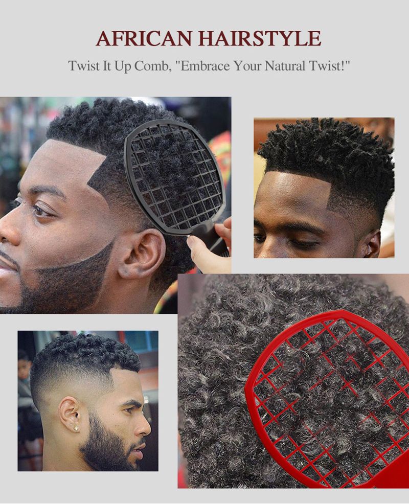 Afro Twist pente Curl tecer dreadlocks Ferramenta de escova de cabelo de estilo natural adequada para homens mulheres 2 em 1 Dirty Braid pente Twist Pick pente Ferramentas de estilo de cabelo