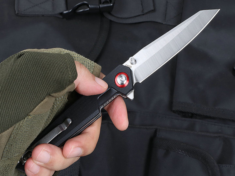 BK M0619 Flipper Couteau Pliant 440B Satin Tanto Lame G10 avec Poignée En Acier Inoxydable Roulement À Billes Ouverture Rapide EDC Poket Couteaux Avec Vente Au Détail