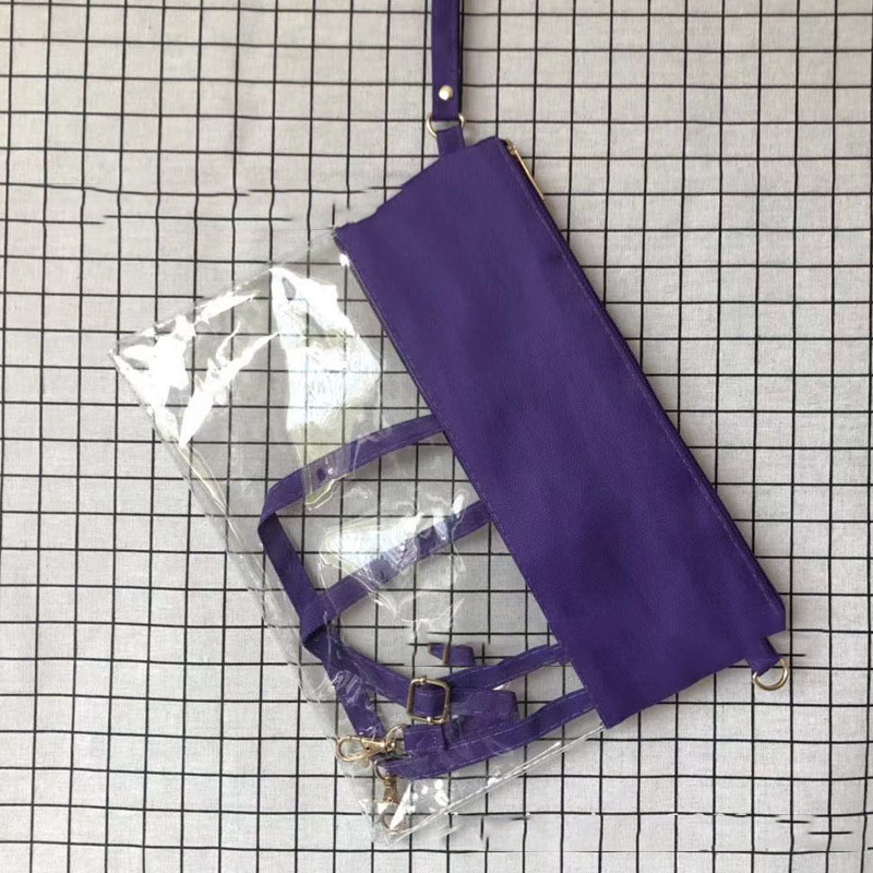 PVC transparent axelväska damer mode fast färg messenger vattentät handväska