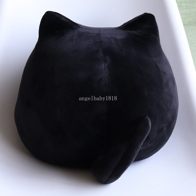 Kawaii preto 8cm adorável gato brinquedos de pelúcia de gatinho fofo travesseiro de gatinho recheado almofada de animais macia brinquedo mole para crianças decoram presentes