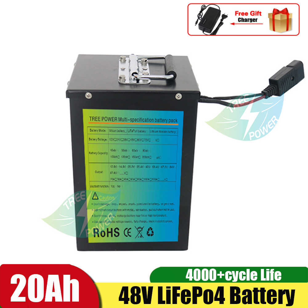 LifePO4 48V 20AH 32700セル16S3P電動オートバイ用バイクリックショーバッテリー+ 5A充電器