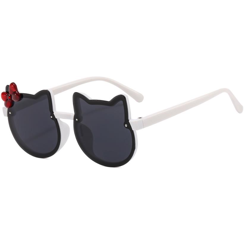 10 Uds. De gafas de sol para niños de dos orejas con nudo de lazo colorido, gafas de sol brillantes para niños y niñas, gafas de Selfie de moda