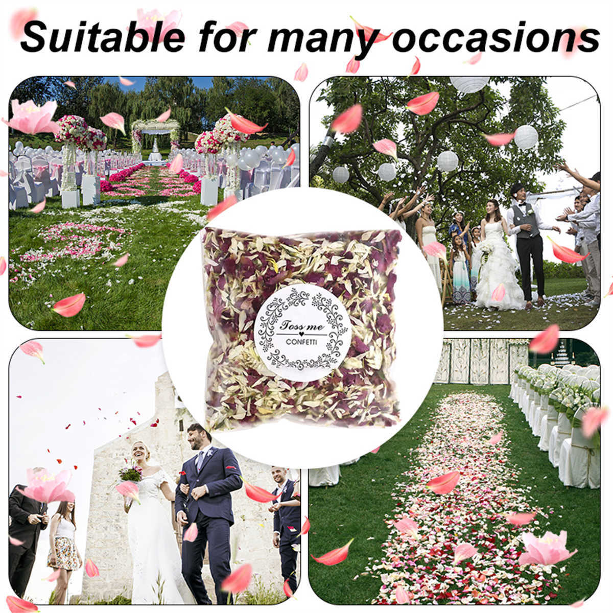 Nouveau paquet de 10/50 confettis naturels fleurs séchées pétales de Rose décorations de fête d'anniversaire de mariée bricolage cadeaux de saint valentin