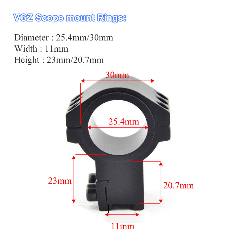 Picatinny Rail Mounting Rings High Low Bipods Rifle Profile for Rifle Scope 30mm 25.4mm 35mm Riflescope Mount Ring 11mm / 21mm