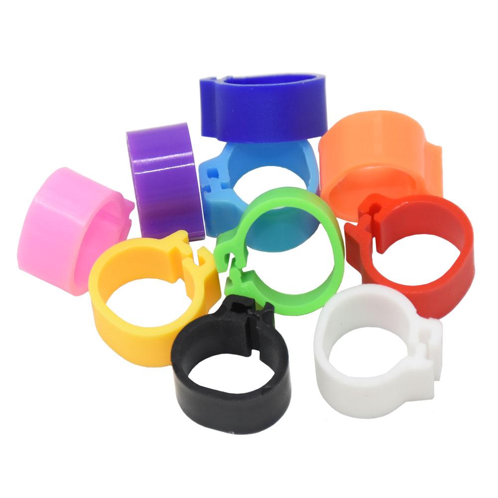 Ringen 100 Stuks 10mm Vogels Duif Voetringen Kleine Gevogelte Voetring 10 Kleuren Plastic Duif Clip Kwartel Duif voetring Huisdier Vogel Benodigdheden