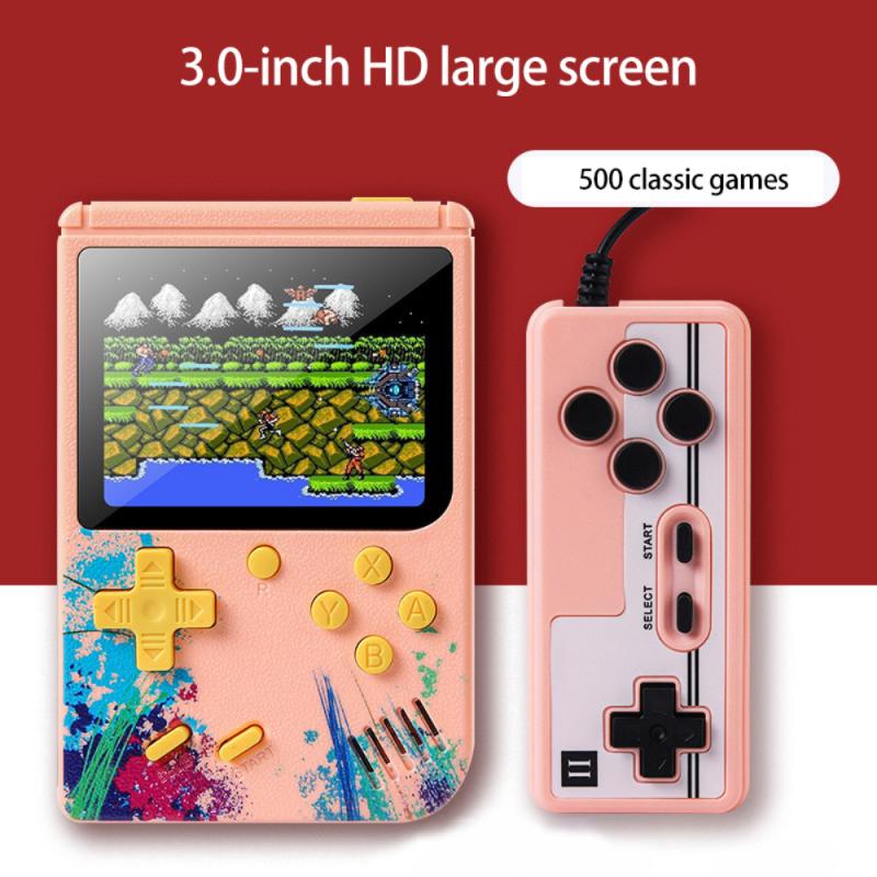 Portable Built in 500 in 1 Retro Video Game Console G50 Mini Handheld Games Single & Double Player Pocket Game Console Colorful LCD Display For Kids Boy