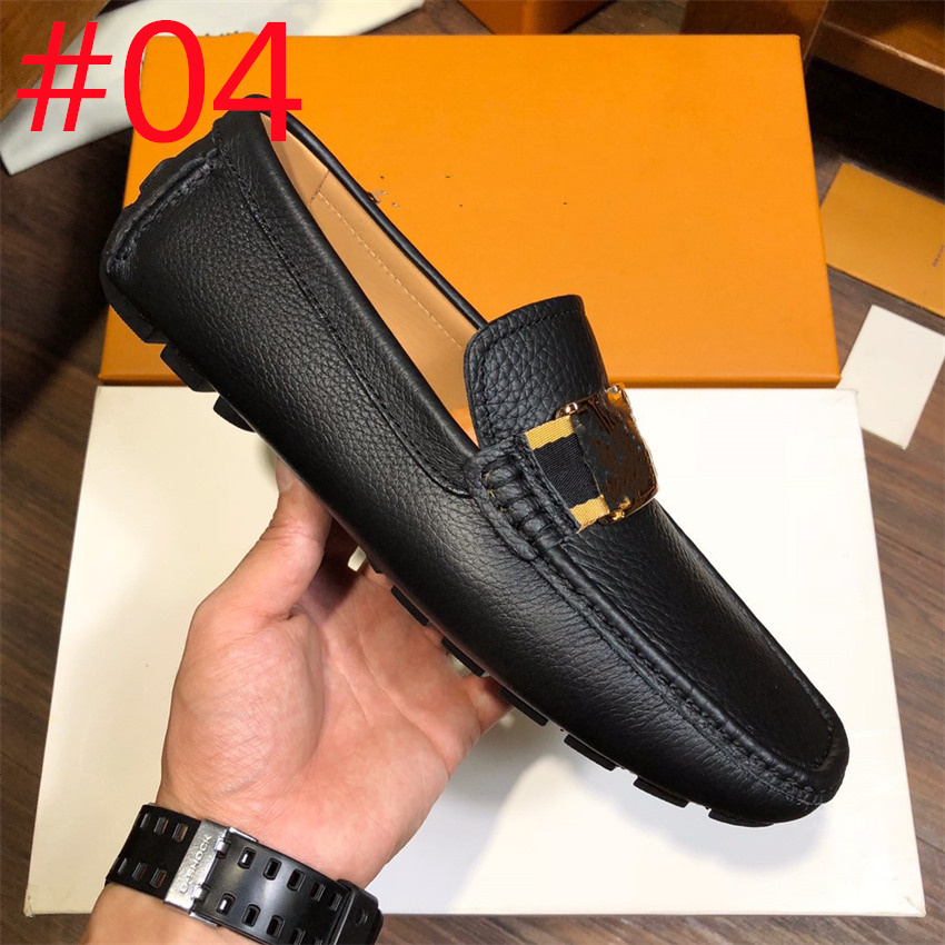 20Model Designer Men Loafers Shoes Men Zapatos De Hombre Slip-On Leather luxurious Dress Shoes Adult Black Brown Driving Moccasin Soft Non-slip Loafers Shoe