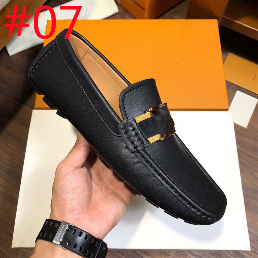 20Model Designer Men Loafers Shoes Men Zapatos De Hombre Slip-On Leather luxurious Dress Shoes Adult Black Brown Driving Moccasin Soft Non-slip Loafers Shoe