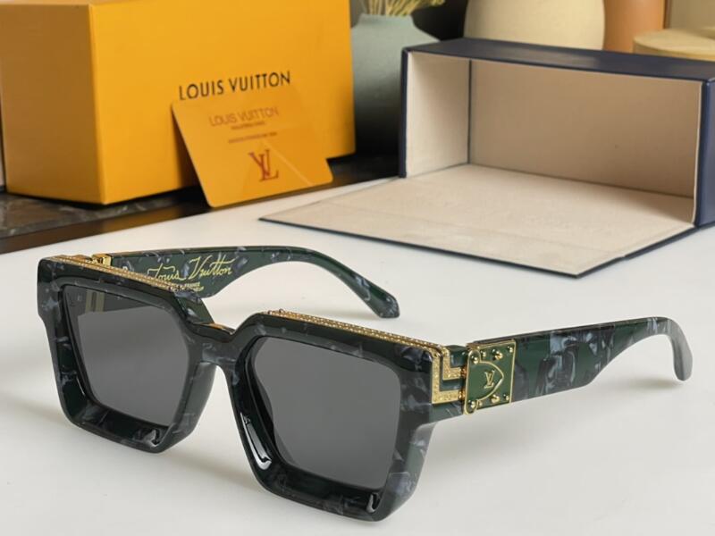 LOUIS VUITTON Millionaire Sunglasses Black Gold Z1165E Mens Ladies  Accessory