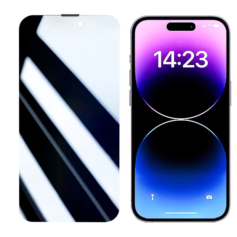 Anti Spy Protective Glass Screen Protector Apple iPhone用の強化ガラス14 13 12 11 PRO MINI XS XS MAX XRスマートフォンプライバシーフィルムダストフリーネット