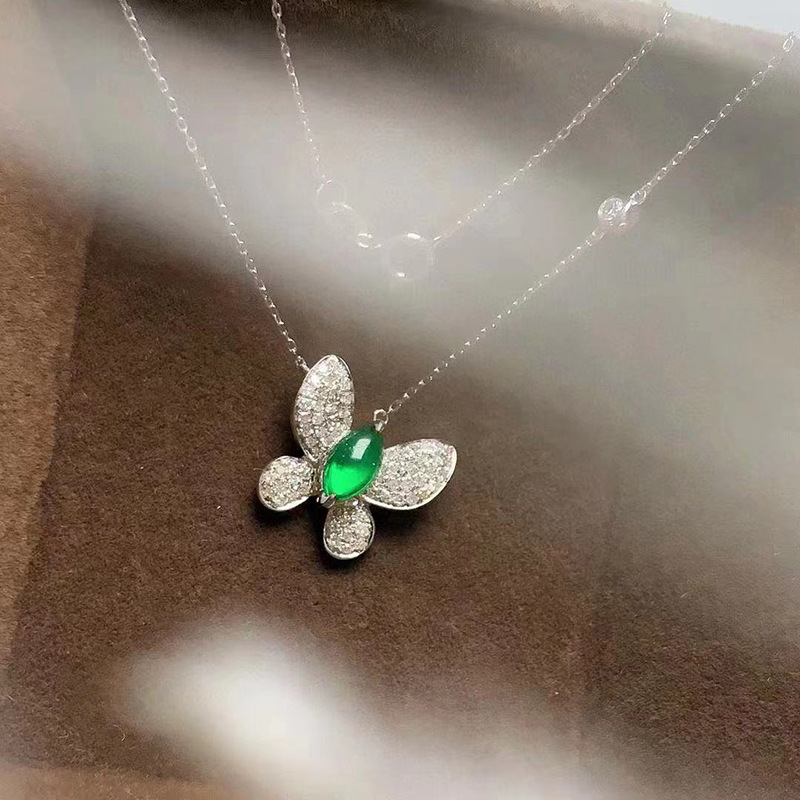 Charm Butterfly CZ 지르콘 펜던트 진짜 실버 컬러 약속 웨딩 펜던트 여성을위한 목걸이 초커 보석