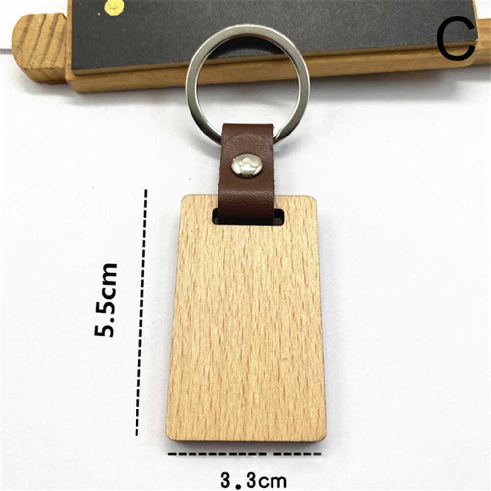 Yeni yaratıcı ahşap anahtar zinciri Beechwood Keying Kolye Yuvarlak Dikdörtgen Şekli Keychain Erkekler Bel Araç Aksesuar Çift Hadi